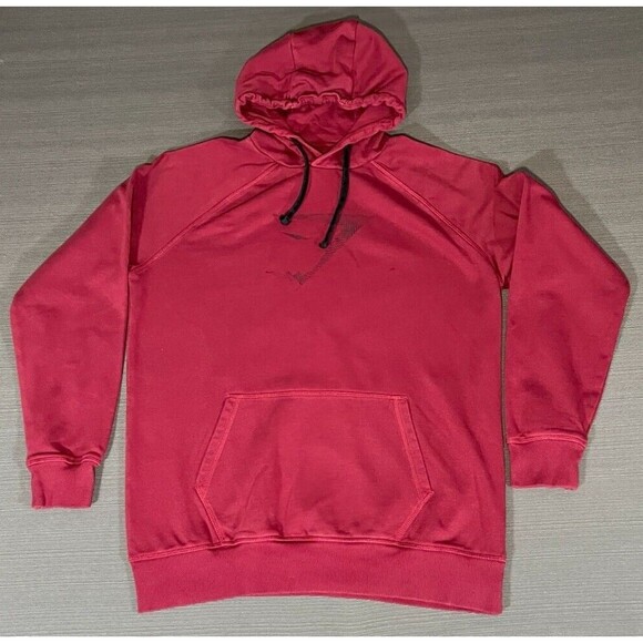 Gymshark Men’s Sz Large Maroon Hoodie Black Logo Sweatshirt Gym Training Work - Picture 1 of 12
